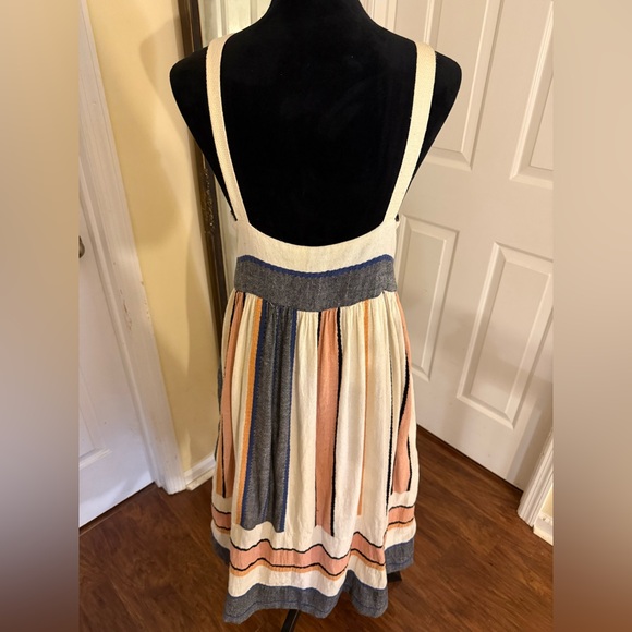 🌸 Free People Bloom Striped Midi Dress Boho Festival Cotton Sundress Size Medium - Picture 6 of 8